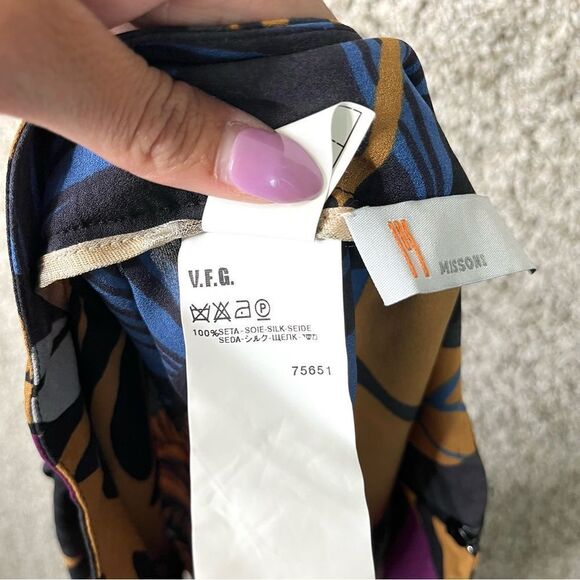 Missoni Skirt Women’s 6 Colorful Floral and Leaf Patterned 100% Silk Pencil - Picture 4 of 5